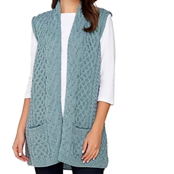 Kilronan merino wool open front vest - Picture 1 of 5